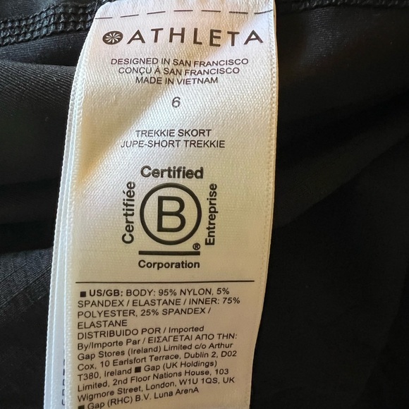 Athleta Trekkie Black Wicking Drawstring Skort Short Sport Active Skirt - Sz 6 - Picture 7 of 11